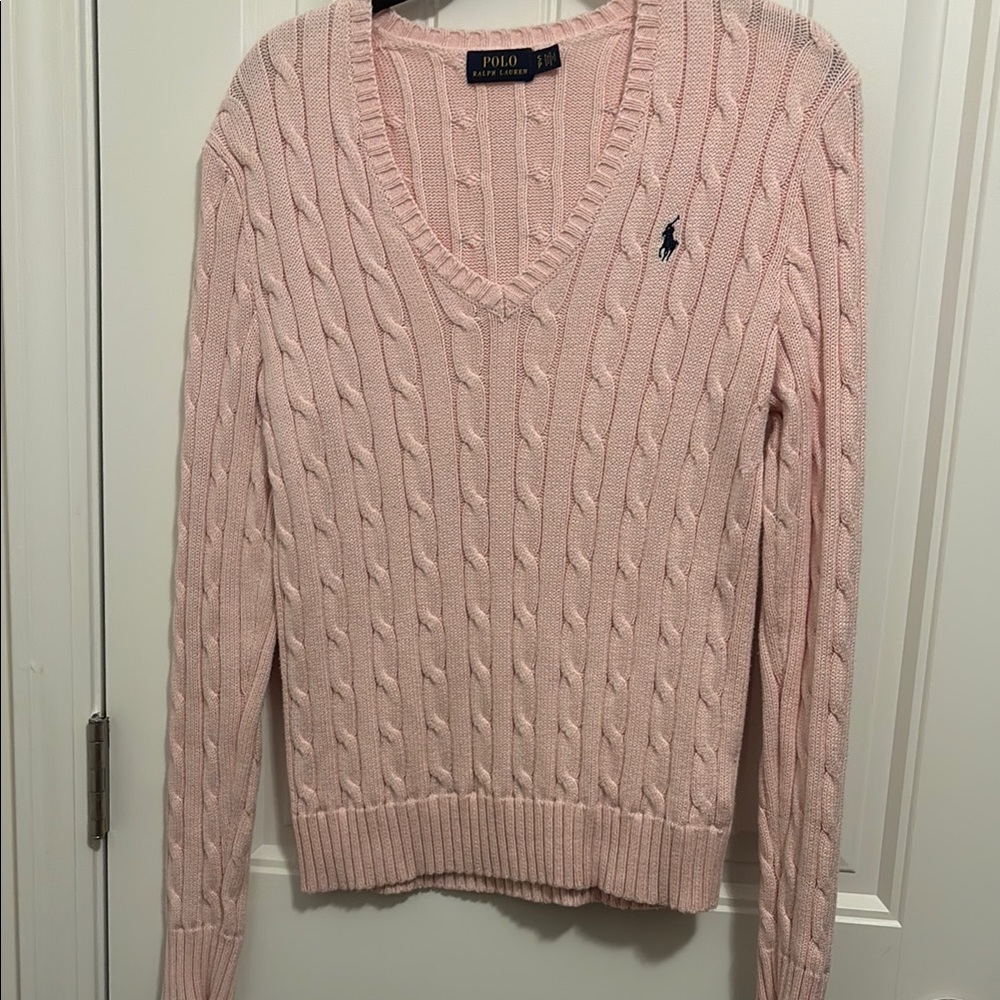 Polo by Ralph Lauren Pink V-Neck Sweater